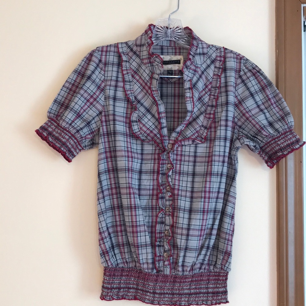 Sanctuary Plaid Pattern Top